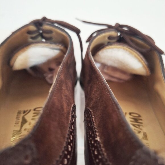 Women’s Salvatore Ferragamo FERRARA ? Oxfords Shoes 5.5 B Brown Wingtip - Picture 10 of 10